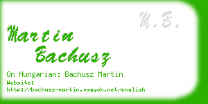 martin bachusz business card